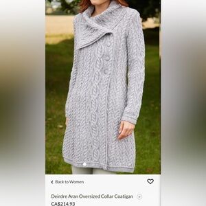 BNWT Aran Mor Deirdre Oversized Collar Coatigan XL
